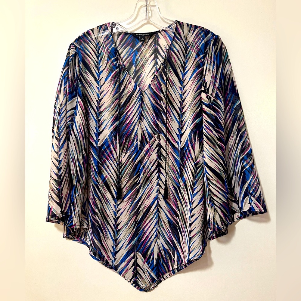 Banana Republic sheer tie blouse, size small